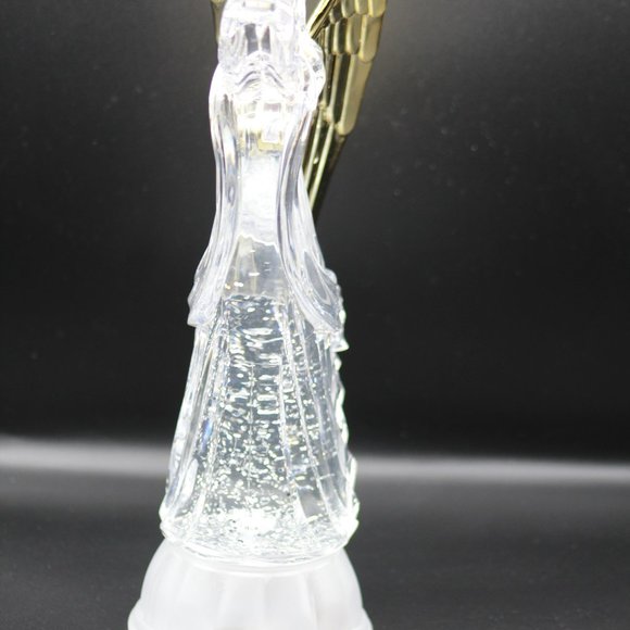 Angels Wings Trumpet Led Light Up Figurine Swirling Glitter Sparkling Snow Globe - Picture 6 of 8
